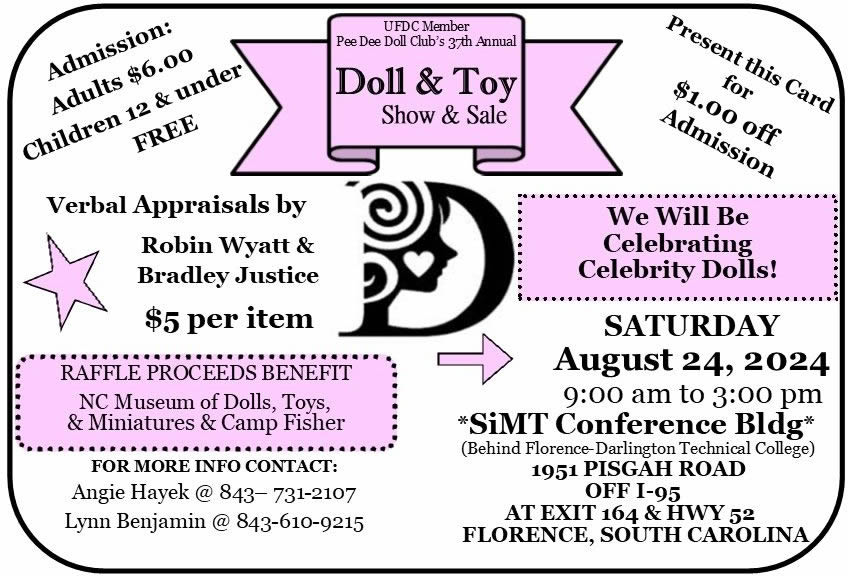 Pee Dee Doll Club’s 37th Annual Doll & Toy Show & Sale