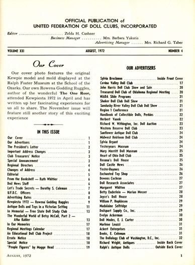 Fall 1972 Table of Contents