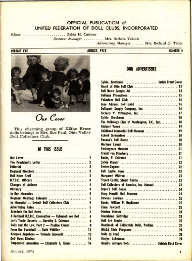 Fall 1973 Table of Contents