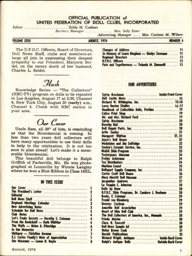 Fall 1974 Table of Contents