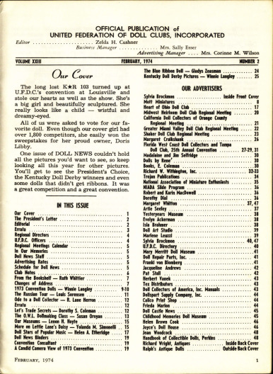 Spring 1974 Table of Contents