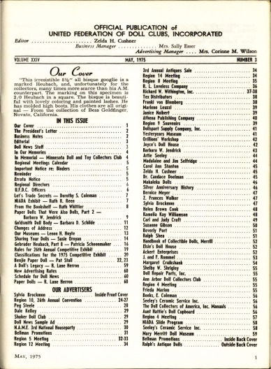 Summer 1975 Table of Contents