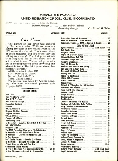 Winter 1972 Table of Contents