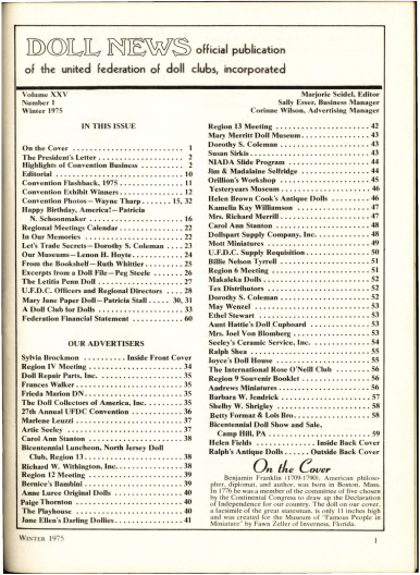 Winter 1975 Table of Contents